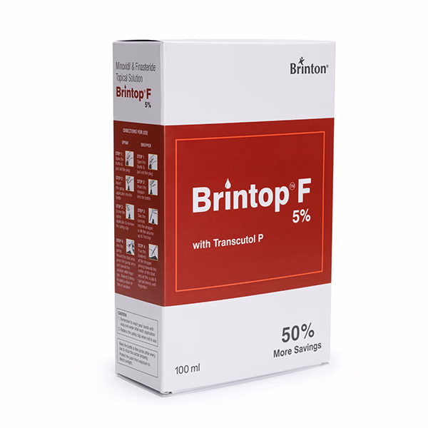 Brintop F 5% Minoxidil & Finasteride Topical Solution 100ml Bottle for Hair Regrowth